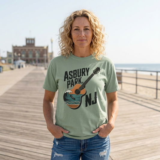 Asbury Park NJ Guitar Beach T-Shirt