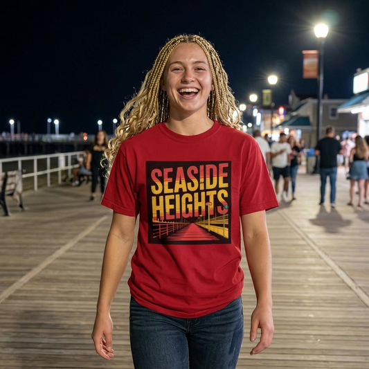 Seaside Heights Retro Pier Tee — Sunset Boardwalk Graphic T-Shirt