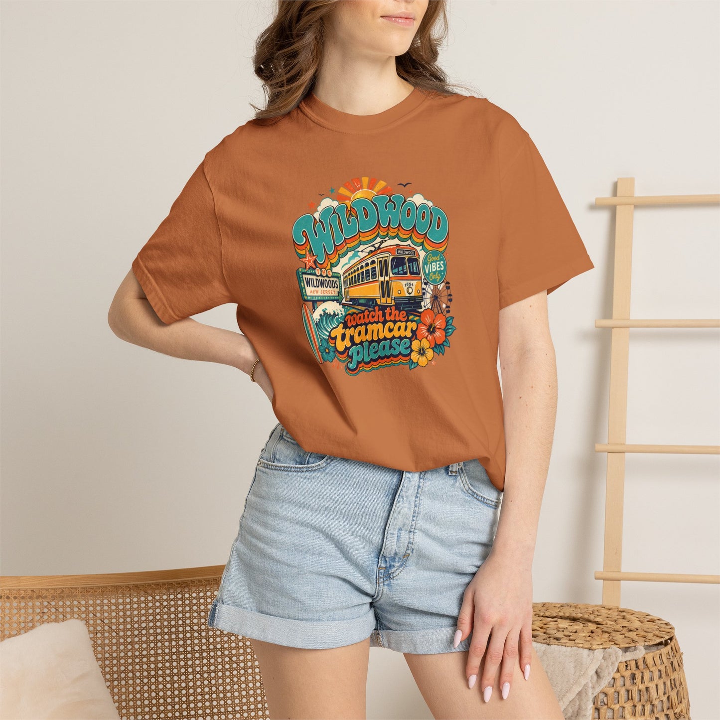 Wildwood Tramcar Please T-Shirt — Retro Beachboardwalk Graphic Tee