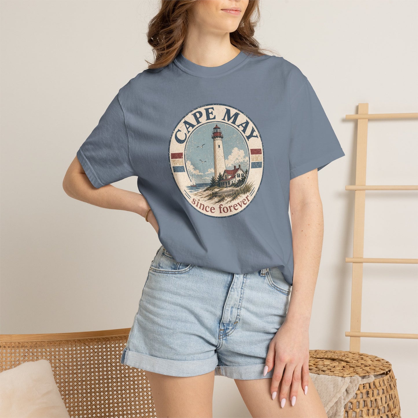 Cape May Lighthouse T-Shirt — Vintage Coastal 'Since Forever' Tee