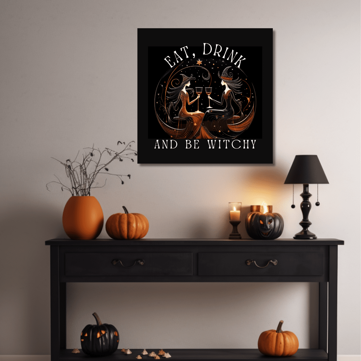 Samhain Halloween Indoor Decor Samhain Art Witchy Decor Aesthetic Wiccan Housewarming Gift Witchcraft Sign Vintage Fall Wall Art Witches Tea