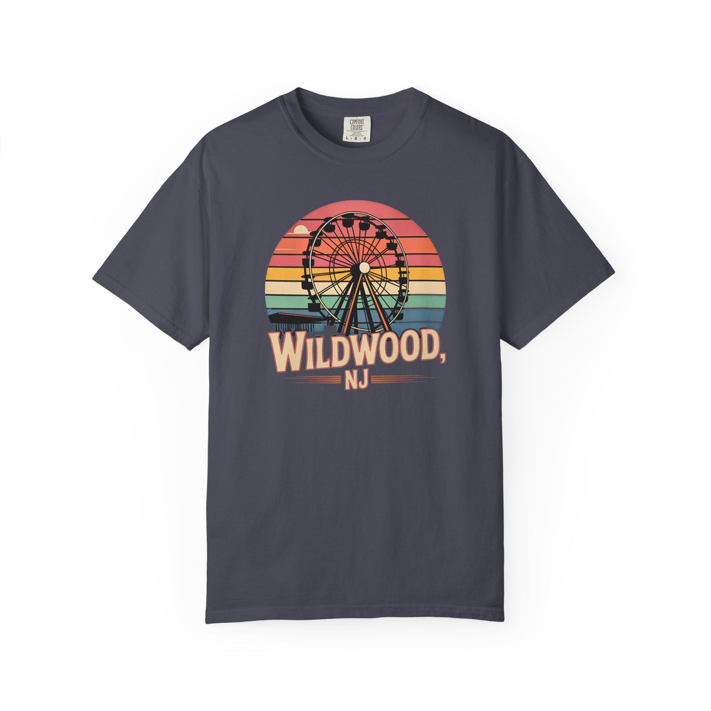 Wildwood NJ Ferris Wheel T-Shirt — Retro Sunset Boardwalk Tee