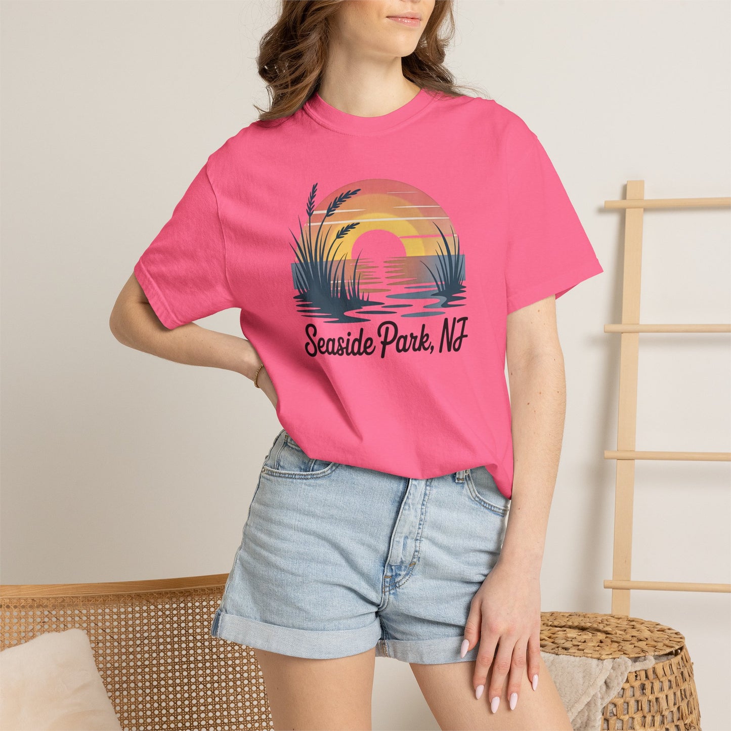 Seaside Park, NJ Shore Sunset Beach T-Shirt
