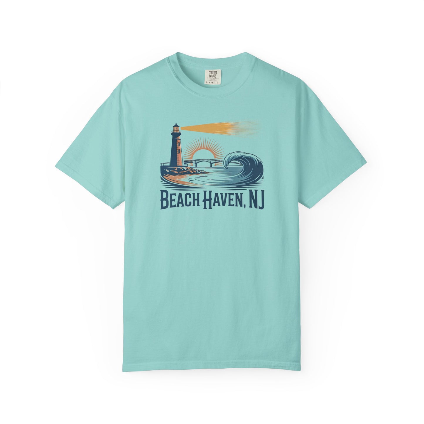 Beach Haven, NJ Lighthouse T-Shirt — Coastal Vintage Surf Graphic