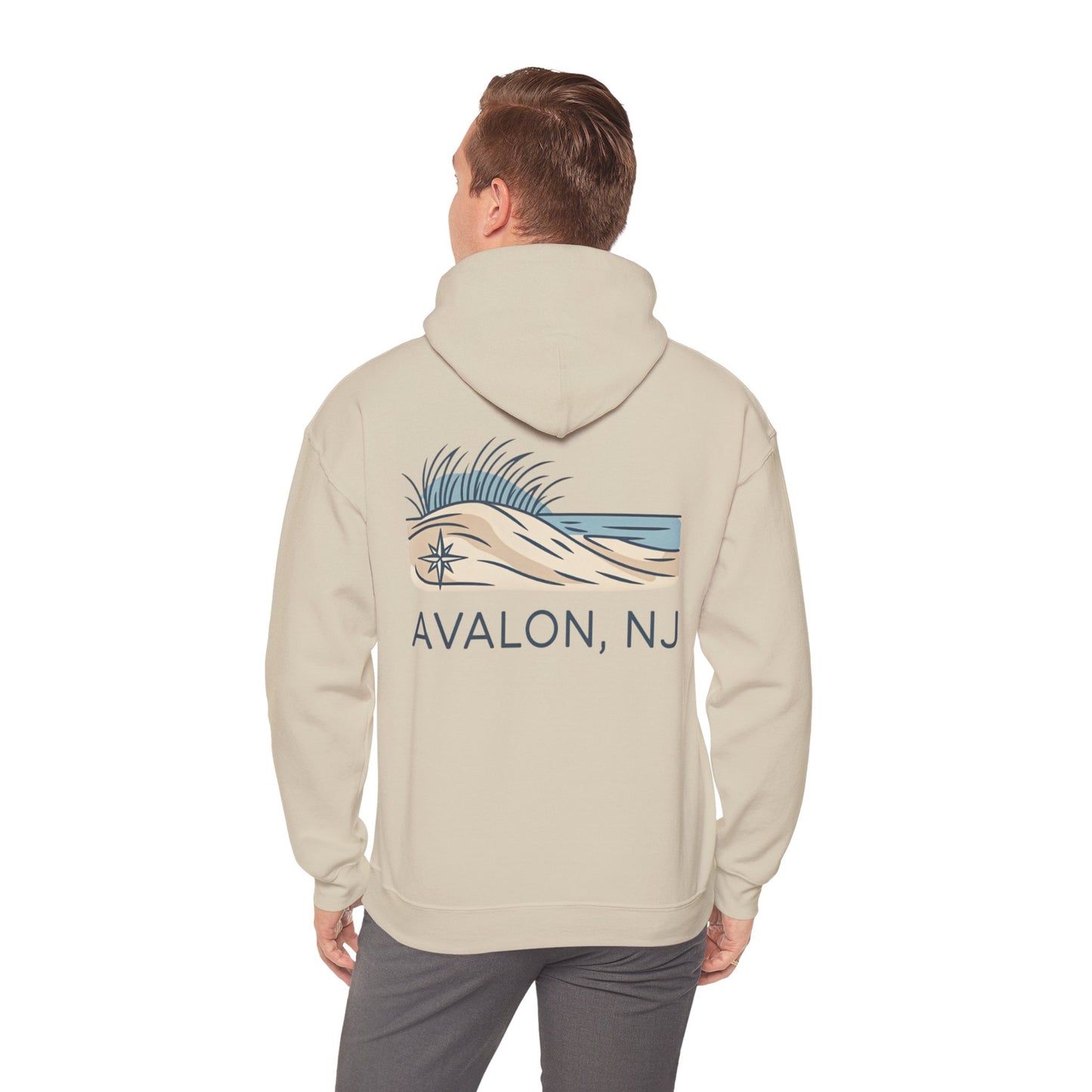 Avalon NJ Beach Hoodie – Dune & Ocean Graphic Sweatshirt