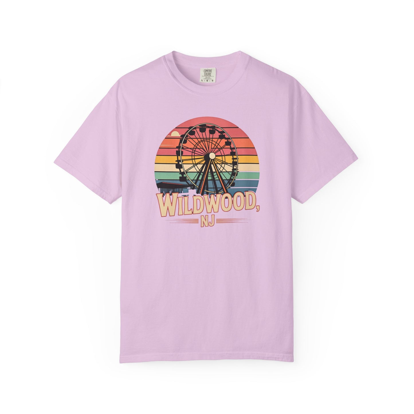 Wildwood NJ Ferris Wheel T-Shirt — Retro Sunset Boardwalk Tee