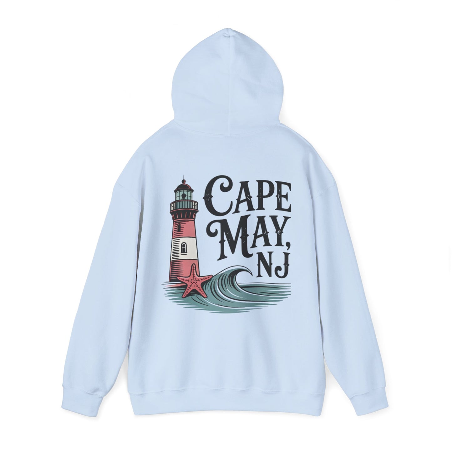 Cape May NJ Lighthouse Hoodie — Coastal Beach Vacation Sweatshirt