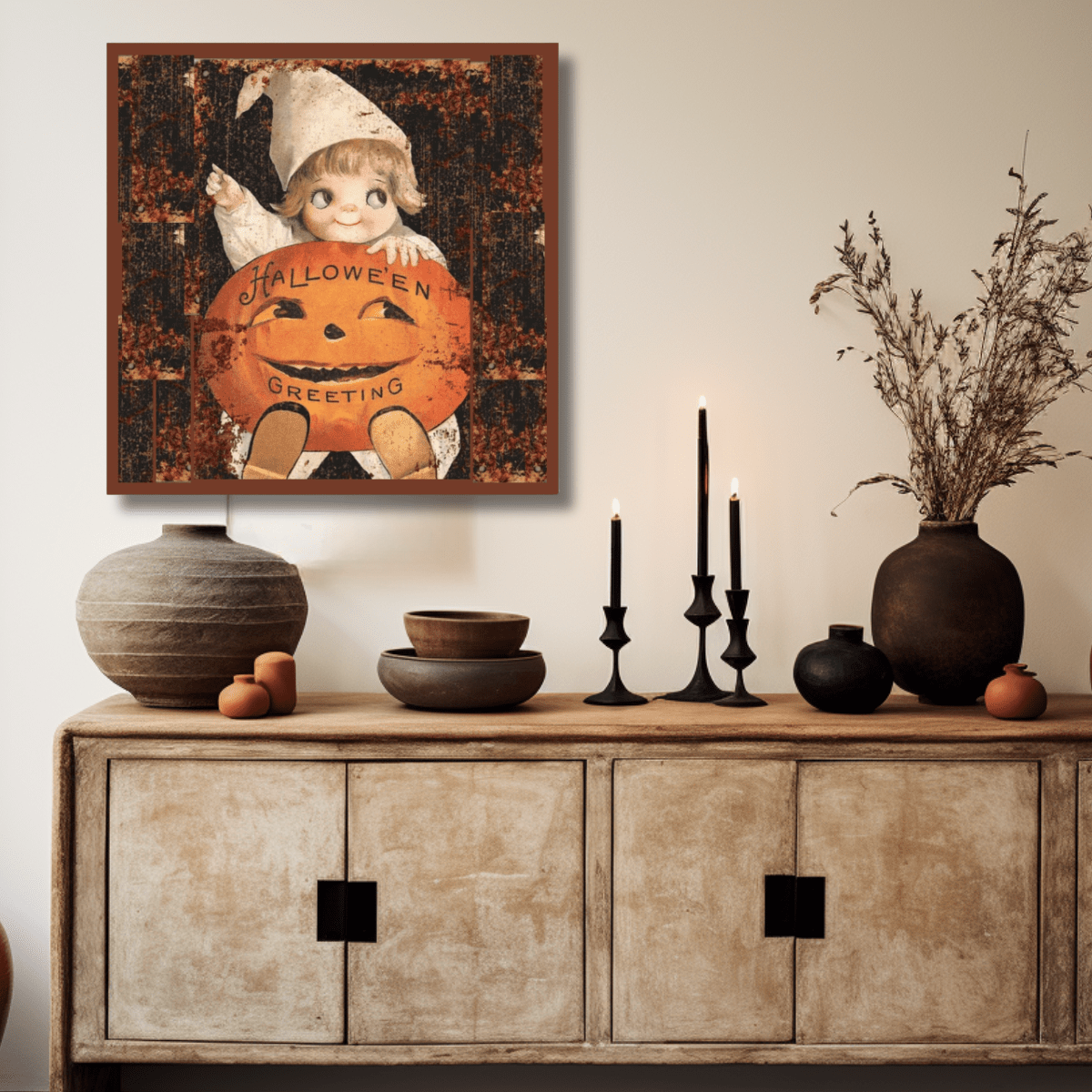 Samhain Halloween Indoor Decor Samhain Art Witchy Decor Aesthetic Wiccan Housewarming Gift Witchcraft Sign Vintage Fall Wall Art