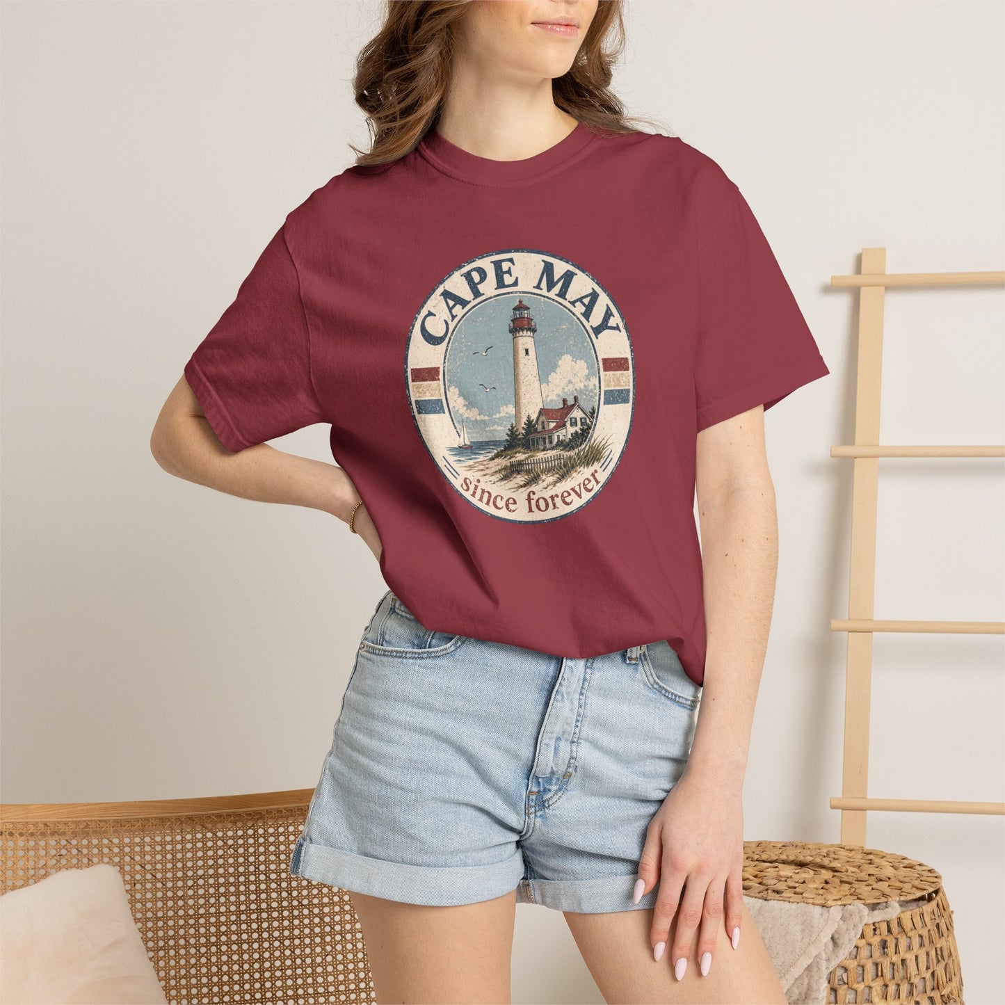 Cape May Lighthouse T-Shirt — Vintage Coastal 'Since Forever' Tee