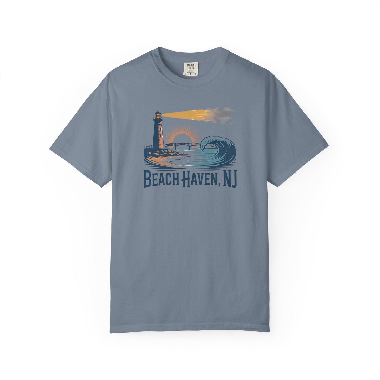 Beach Haven, NJ Lighthouse T-Shirt — Coastal Vintage Surf Graphic