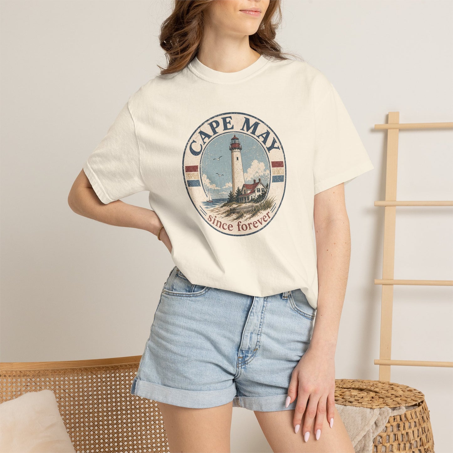 Cape May Lighthouse T-Shirt — Vintage Coastal 'Since Forever' Tee