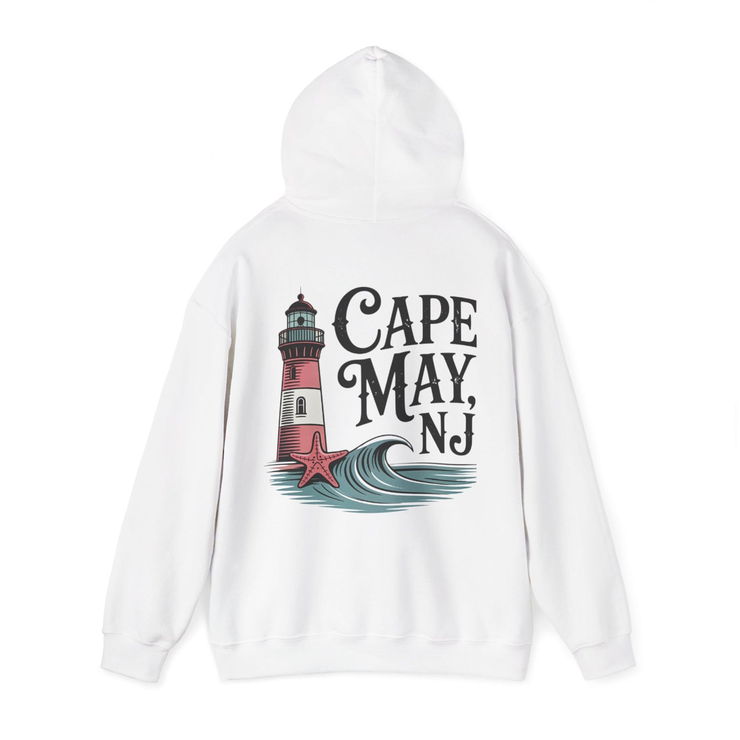 Cape May NJ Lighthouse Hoodie — Coastal Beach Vacation Sweatshirt