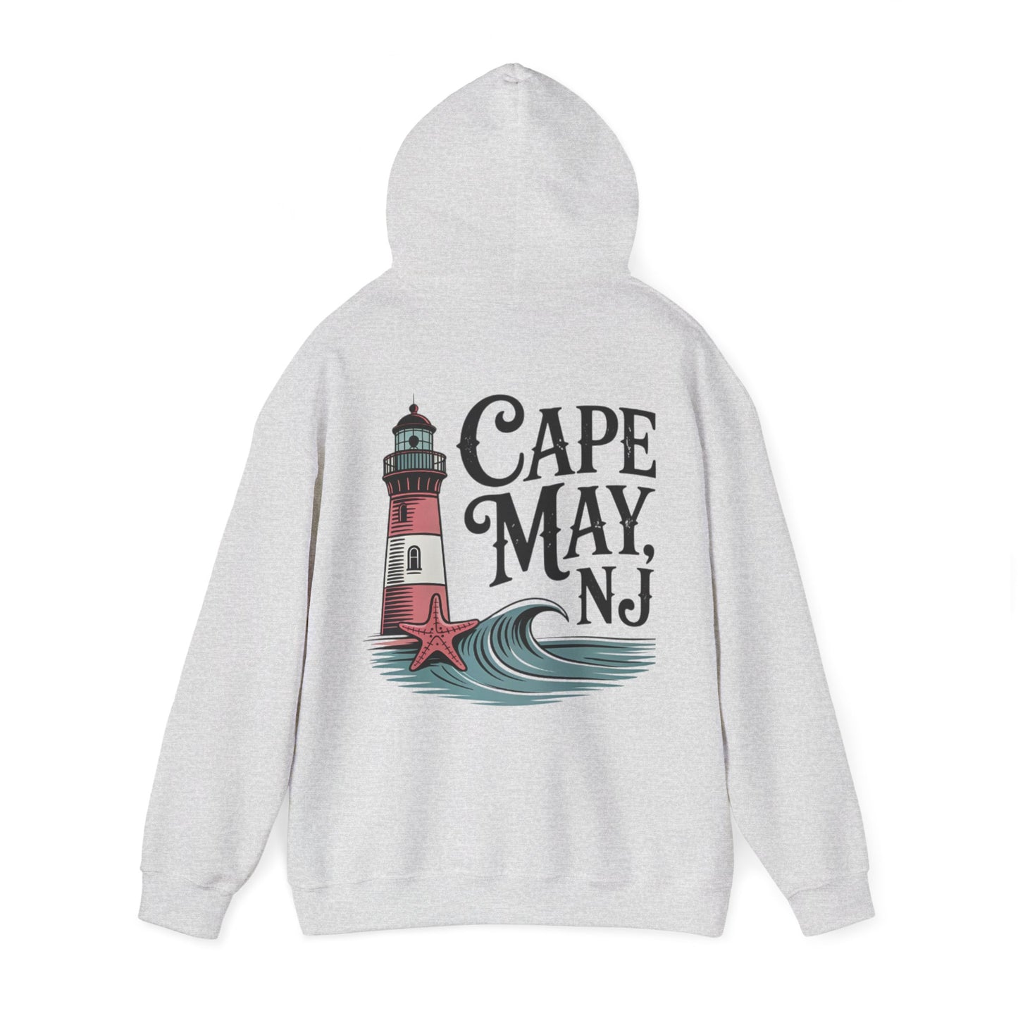 Cape May NJ Lighthouse Hoodie — Coastal Beach Vacation Sweatshirt