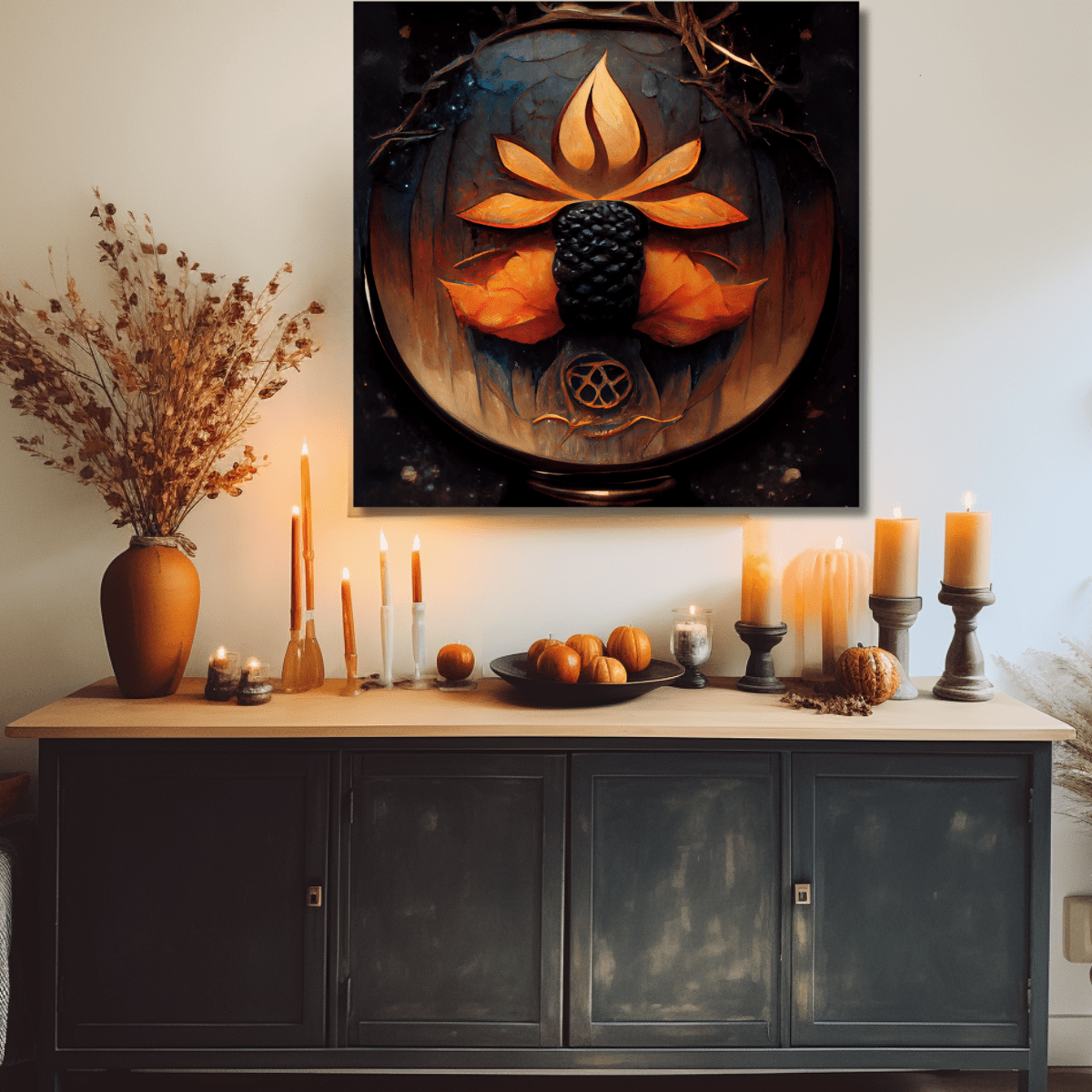 Samhain Halloween Indoor Decor Samhain Art Witchy Decor Aesthetic Wiccan Housewarming Gift Witchcraft Sign Vintage Fall Wall Art Witches Tea