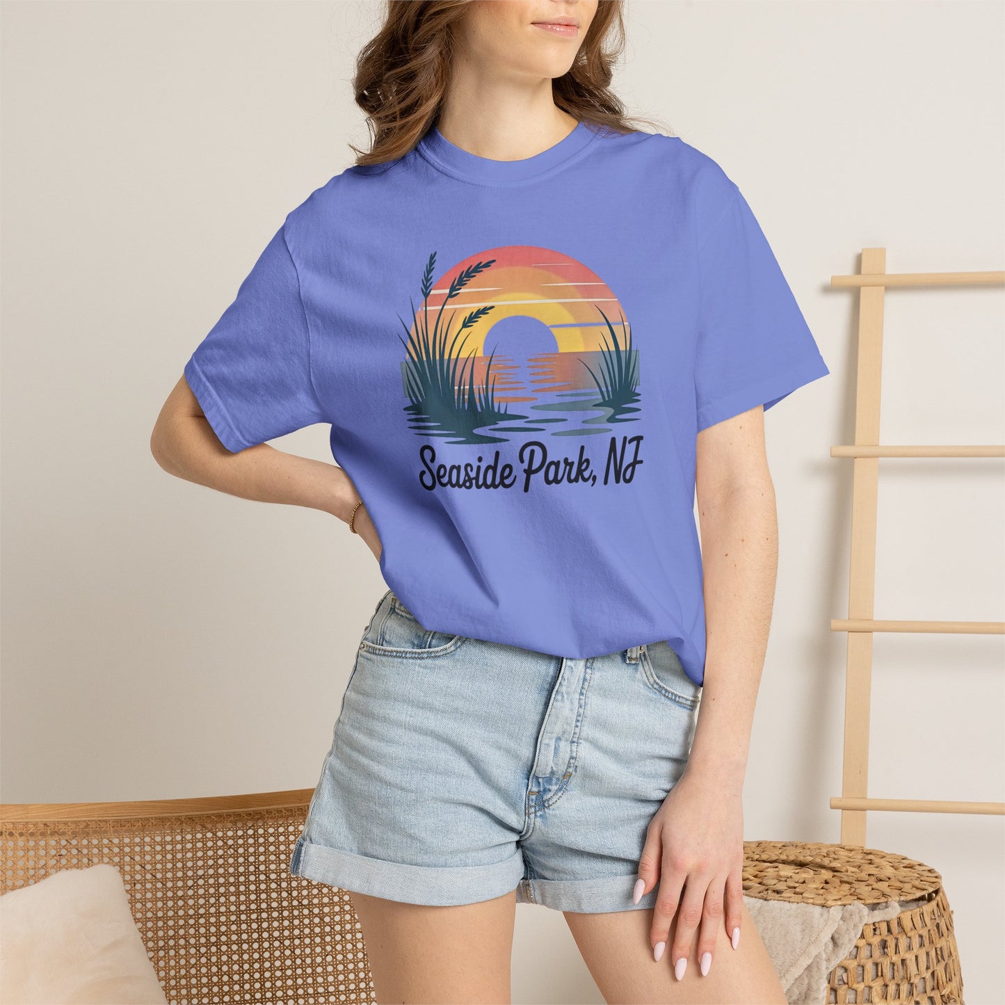 Seaside Park, NJ Shore Sunset Beach T-Shirt