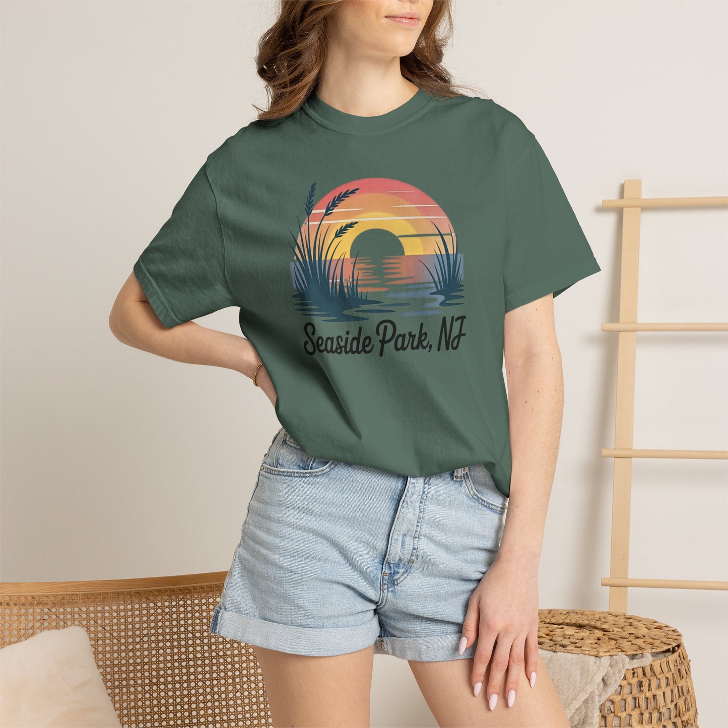 Seaside Park, NJ Shore Sunset Beach T-Shirt