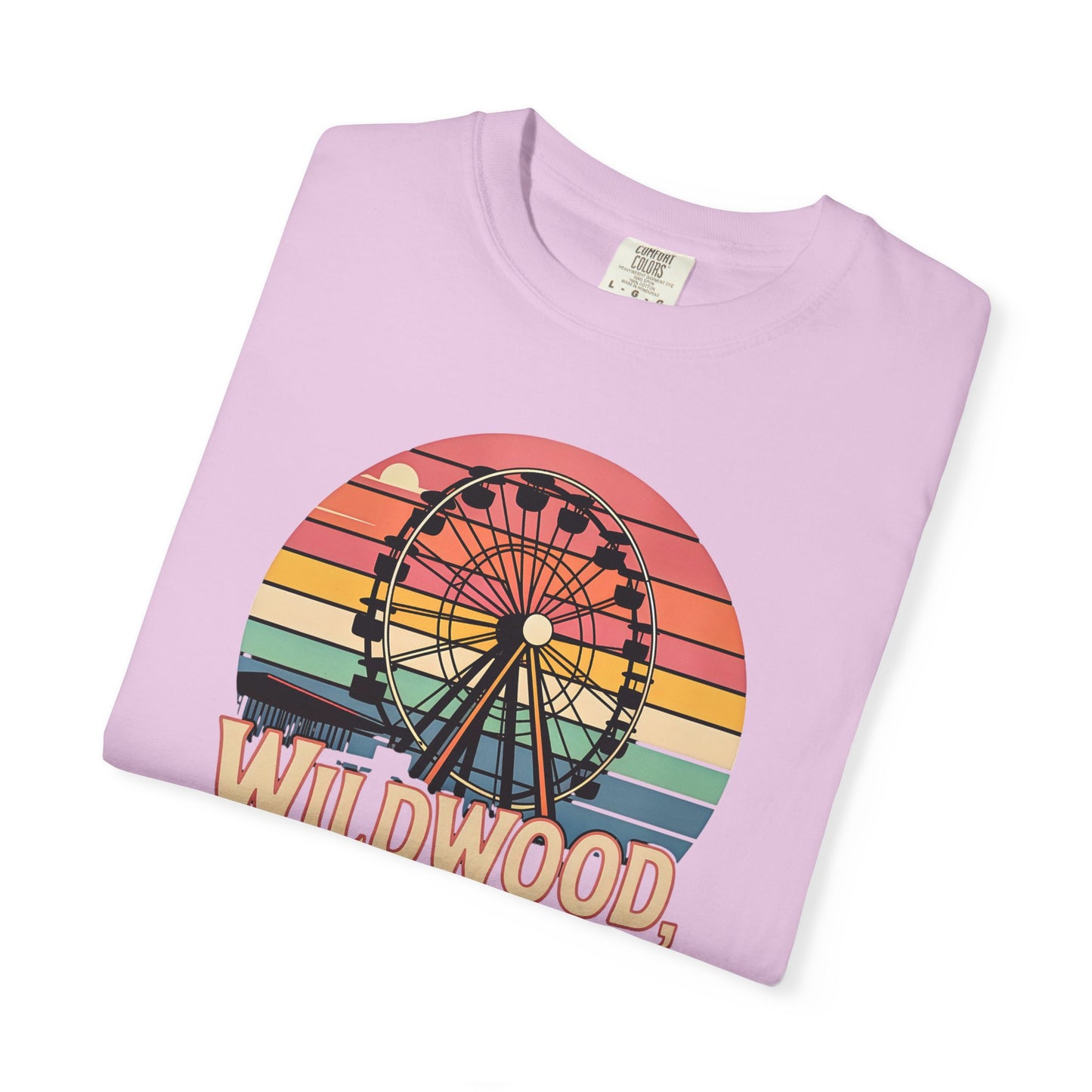 Wildwood NJ Ferris Wheel T-Shirt — Retro Sunset Boardwalk Tee