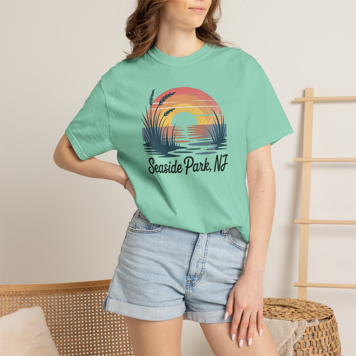 Seaside Park, NJ Shore Sunset Beach T-Shirt
