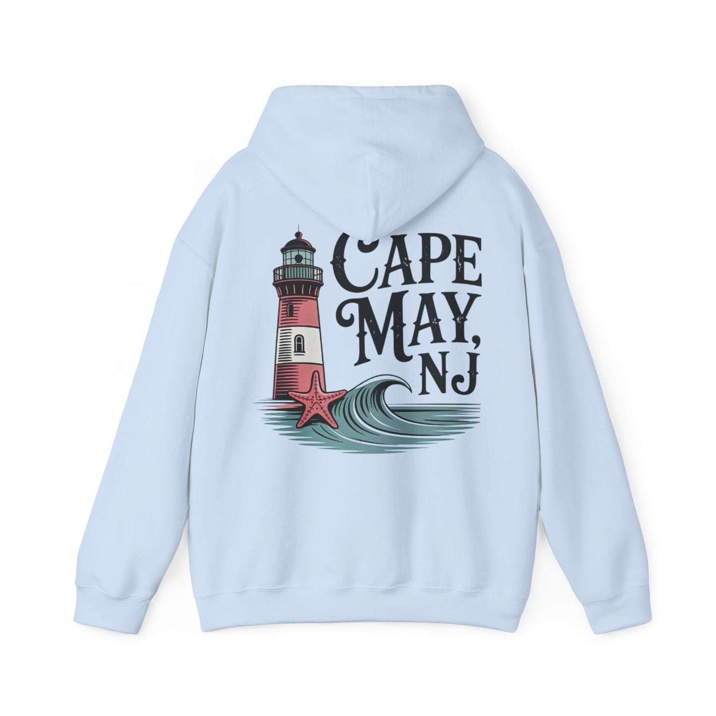Cape May NJ Lighthouse Hoodie — Coastal Beach Vacation Sweatshirt