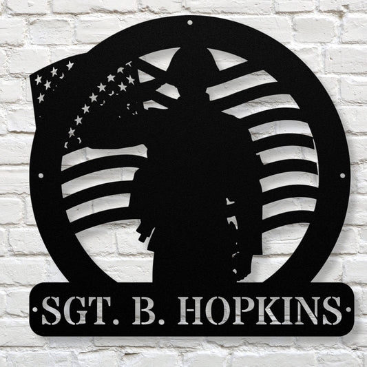 Custom Soldier Memorial Metal Sign