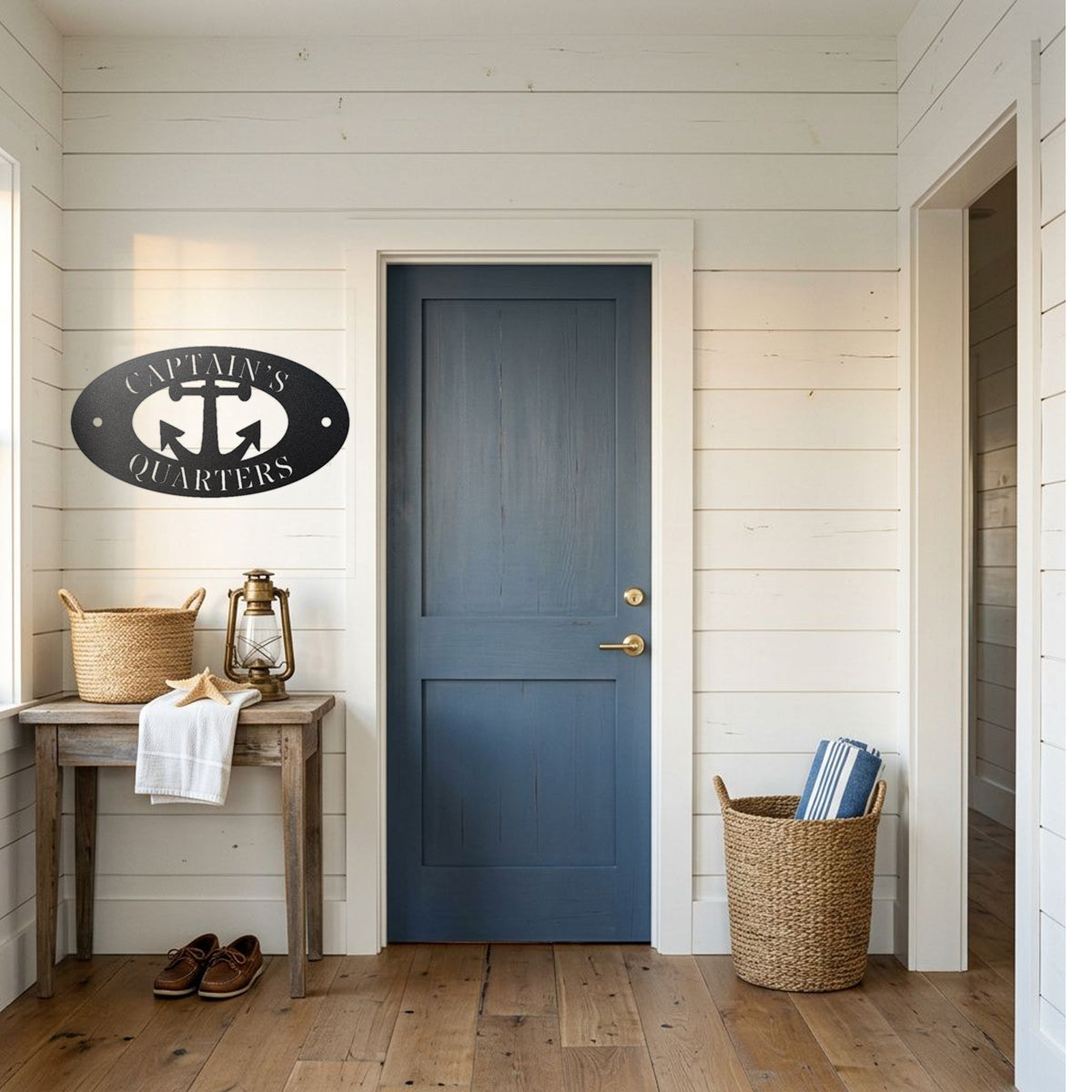 Captain's Quarters Die-Cut Metal Wall Art | Nautical Anchor & Coastal Home Decor