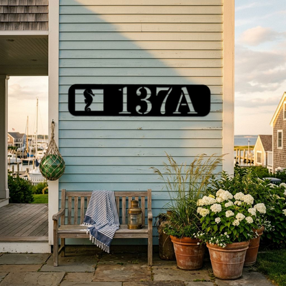 Personalized Seahorse Custom Metal Address Sign