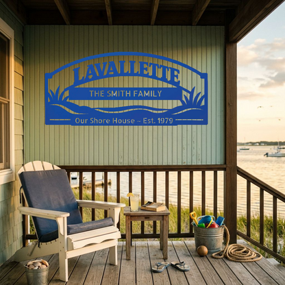 Lavallette NJ Family Shore House Sign — Personalized Jersey Shore Metal Wall Art