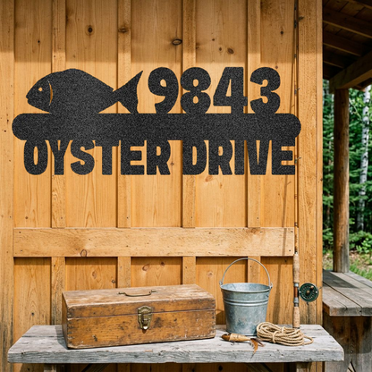 Custom Fish Address Metal Sign