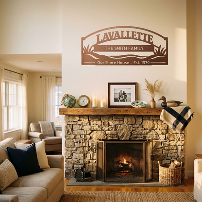 Lavallette NJ Family Shore House Sign — Personalized Jersey Shore Metal Wall Art