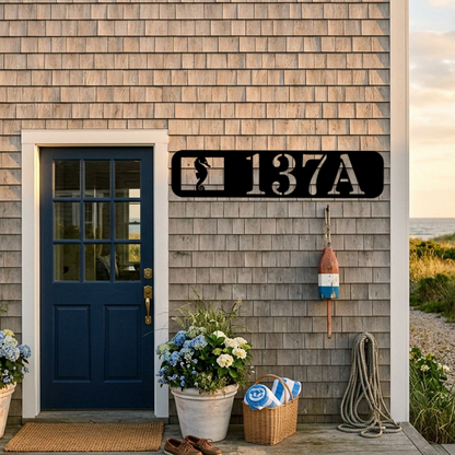 Personalized Seahorse Custom Metal Address Sign