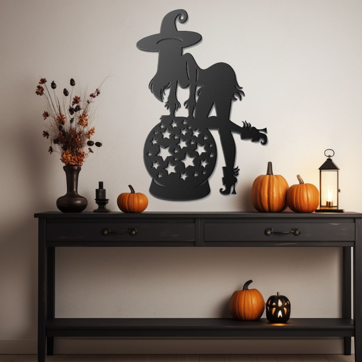 Halloween Metal Sign Sexy Witch Metal Art Witchy Aesthetic Porch Sign Halloween Unique Halloween Decorations Goth Design Fall Wall Art