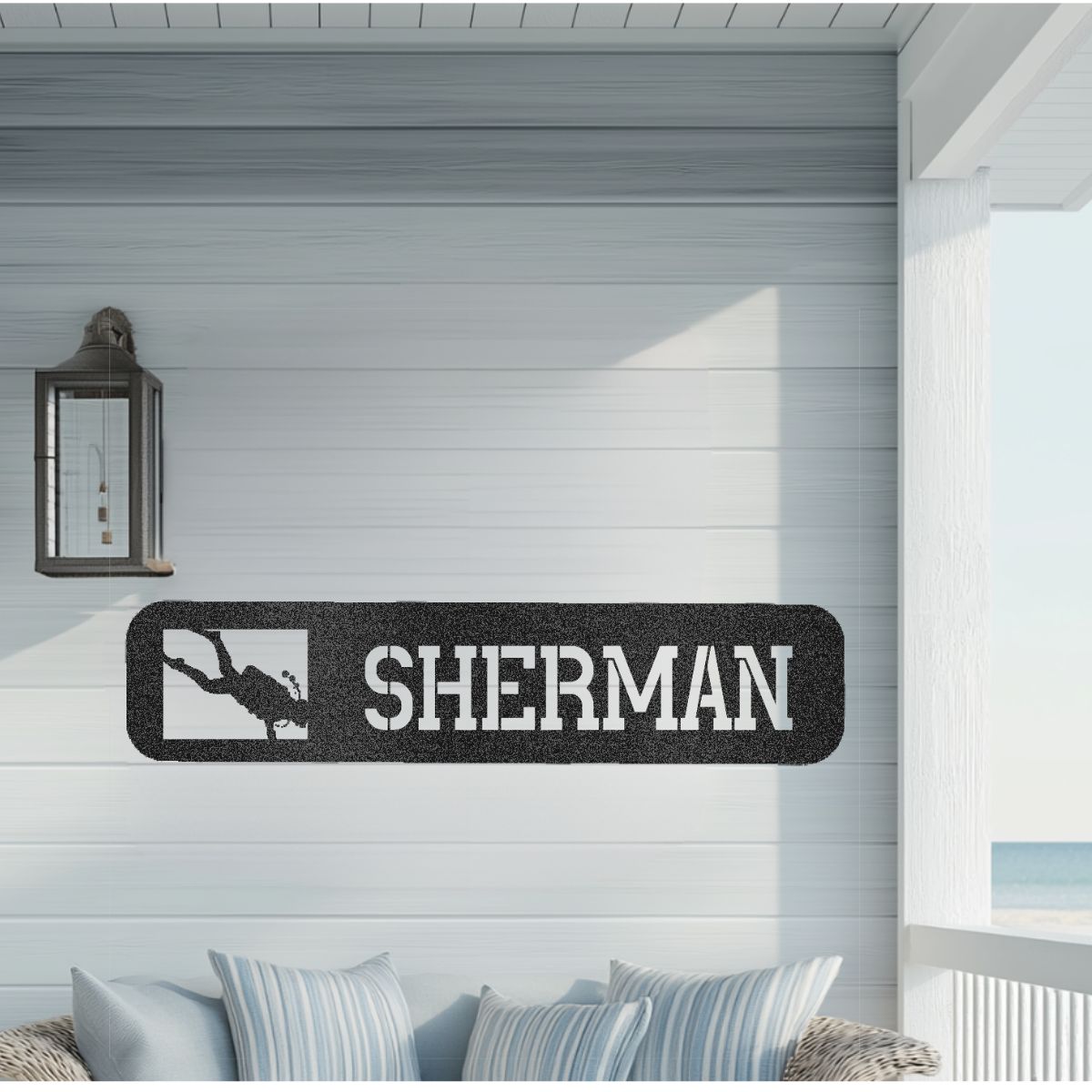 Scuba Diver Steel Address Sign clickcoastal