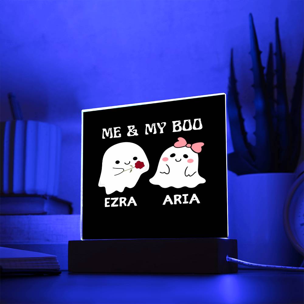 Personalized Halloween Ghosts Sign Custom LED Acrylic Sign Base Couple Decoration Gothic Home Decor Personalized Gifts Lover Gift