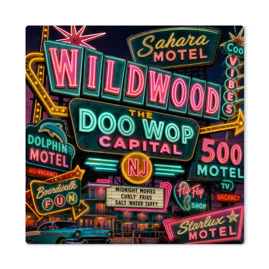 Wildwood — The Doo Wop Capital | Premium High-Gloss Aluminum Metal Print