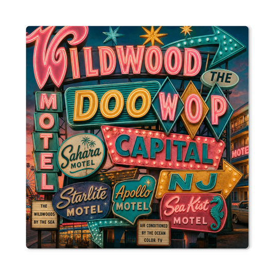 Wildwood — The Doo Wop Capital | Premium High-Gloss Aluminum Metal Print