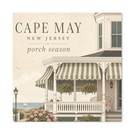 Cape May Porch Season | Premium High-Gloss Aluminum Metal Print