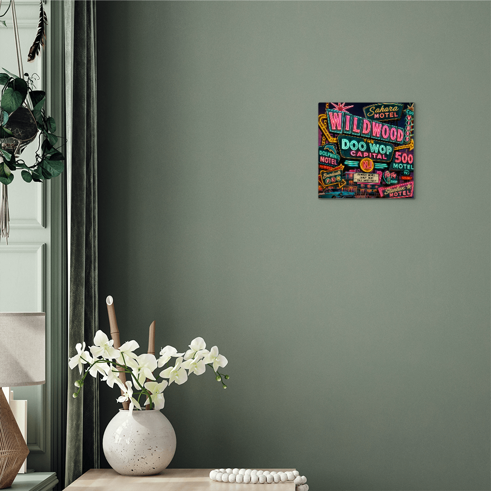 Wildwood — The Doo Wop Capital | Premium High-Gloss Aluminum Metal Print