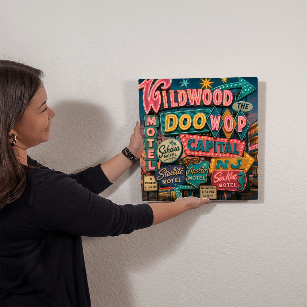 Wildwood — The Doo Wop Capital | Premium High-Gloss Aluminum Metal Print