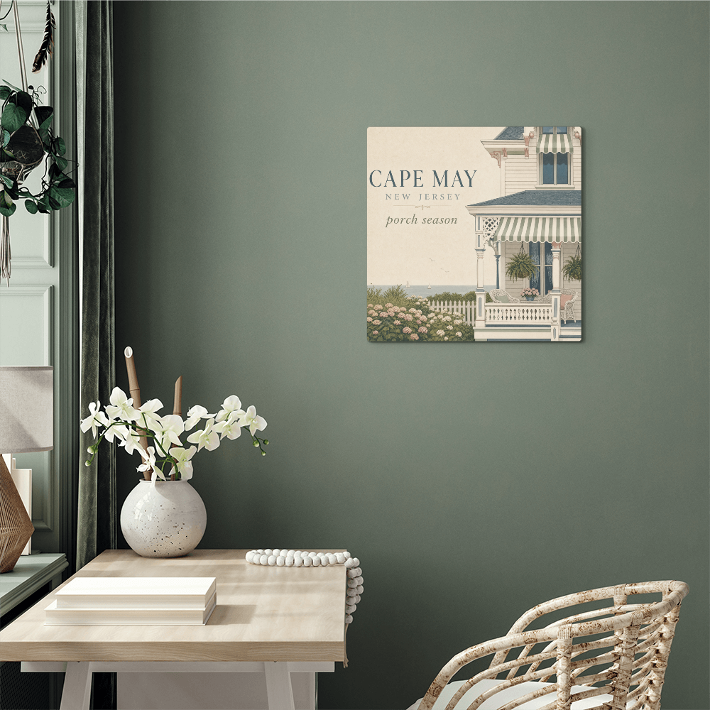 Cape May Porch Season | Premium High-Gloss Aluminum Metal Print