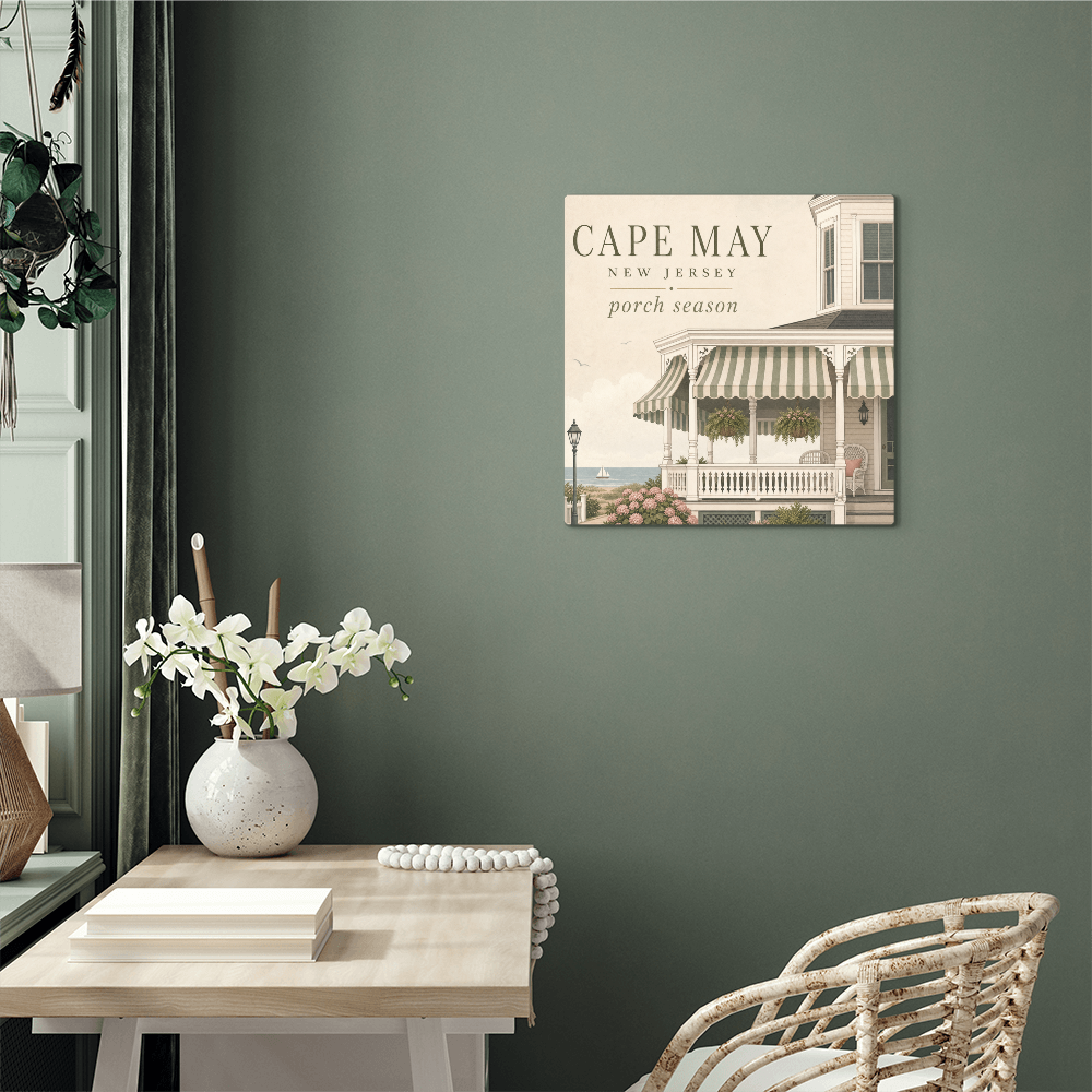 Cape May Porch Season | Premium High-Gloss Aluminum Metal Print