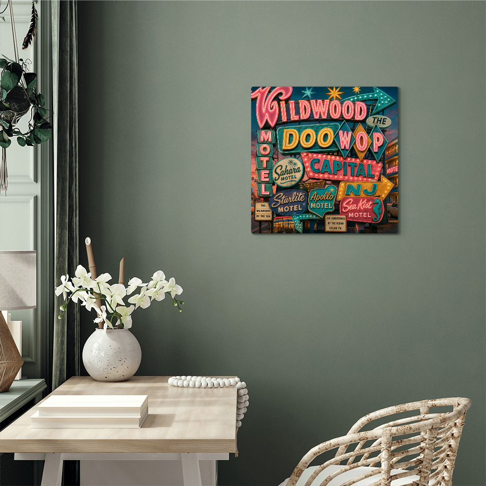 Wildwood — The Doo Wop Capital | Premium High-Gloss Aluminum Metal Print