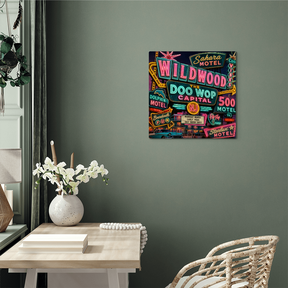 Wildwood — The Doo Wop Capital | Premium High-Gloss Aluminum Metal Print