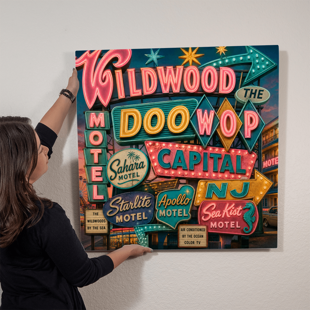 Wildwood — The Doo Wop Capital | Premium High-Gloss Aluminum Metal Print