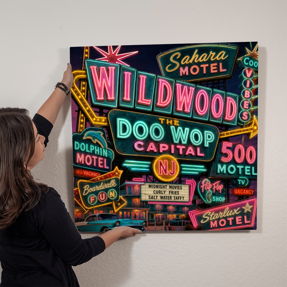 Wildwood — The Doo Wop Capital | Premium High-Gloss Aluminum Metal Print