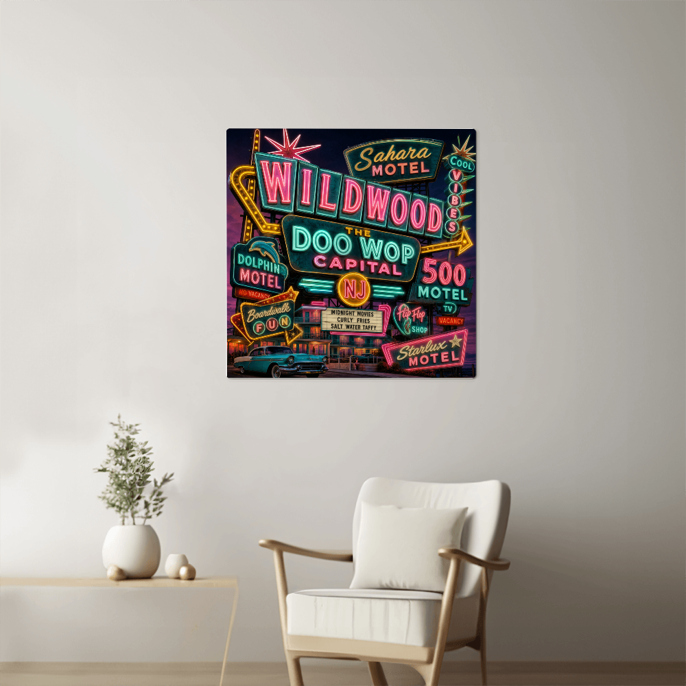 Wildwood — The Doo Wop Capital | Premium High-Gloss Aluminum Metal Print