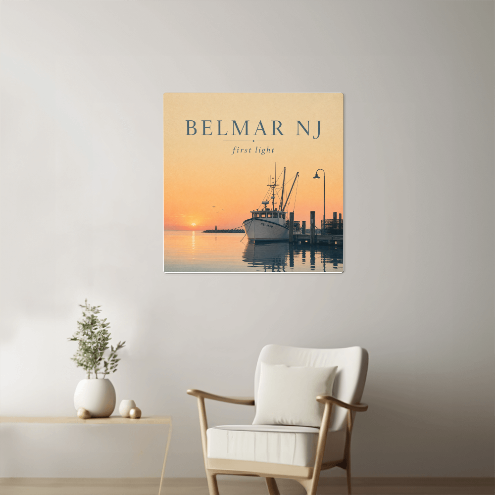 Belmar NJ — First Light | Premium High-Gloss Aluminum Metal Print