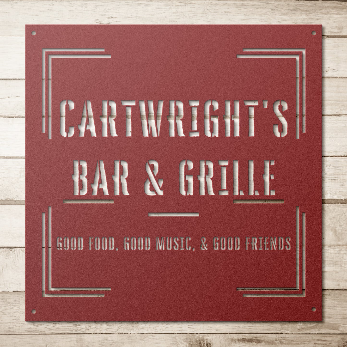 Personalized Metal Family Bar and Grill Sign Custom Decor Wall Art Personalized Gifts Custom Metal Art Unique Housewarming Home BBQ Camping Gifts
