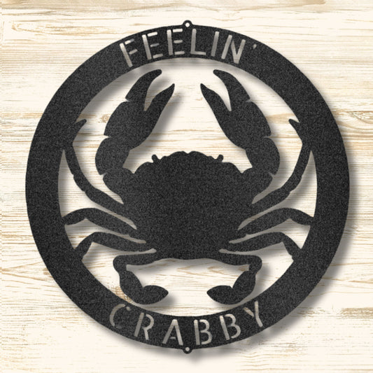 Crab Ring Monogram - Steel Sign