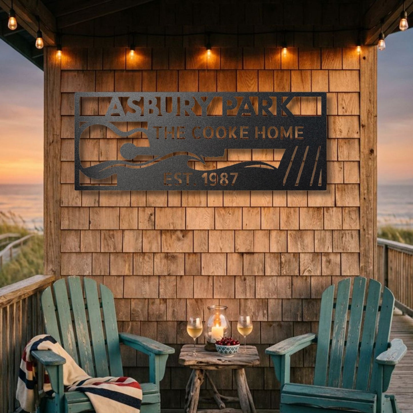 Asbury Park NJ Die-Cut Metal Wall Art | Jersey Shore & Boardwalk Home Decor