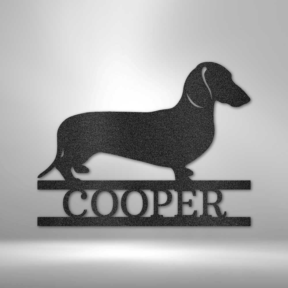 Custom Metal Dachshund Sign for Sausage Dog Lovers, Doxie Mom Decor, Dachshund Sign, Personalized Weiner Dog Mom Metal Art clickcoastal